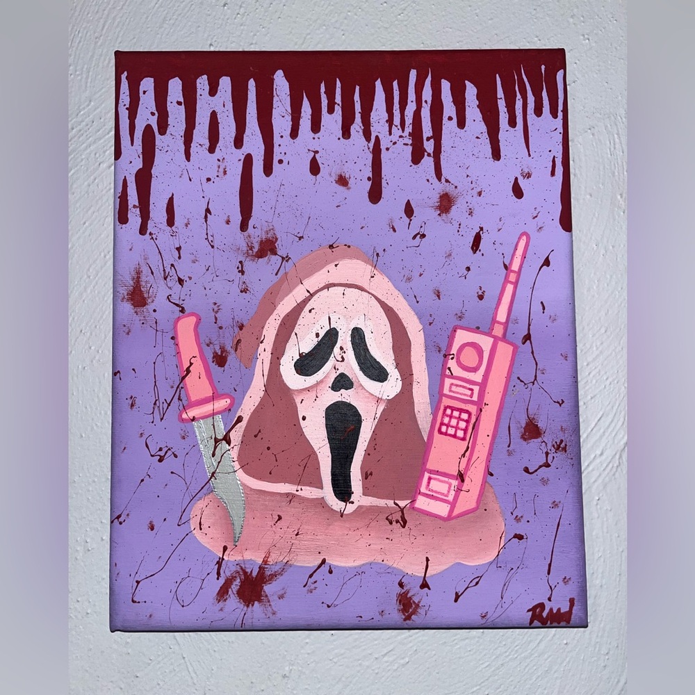 Purple and Pink Scream Painting